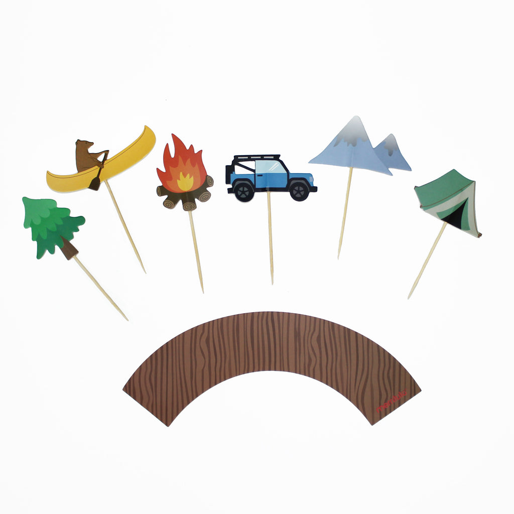 camping themed cupcake toppers