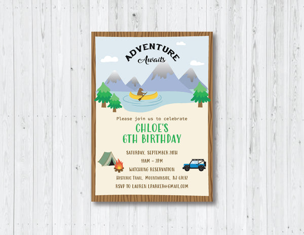 Adventure Digital Birthday Invitation