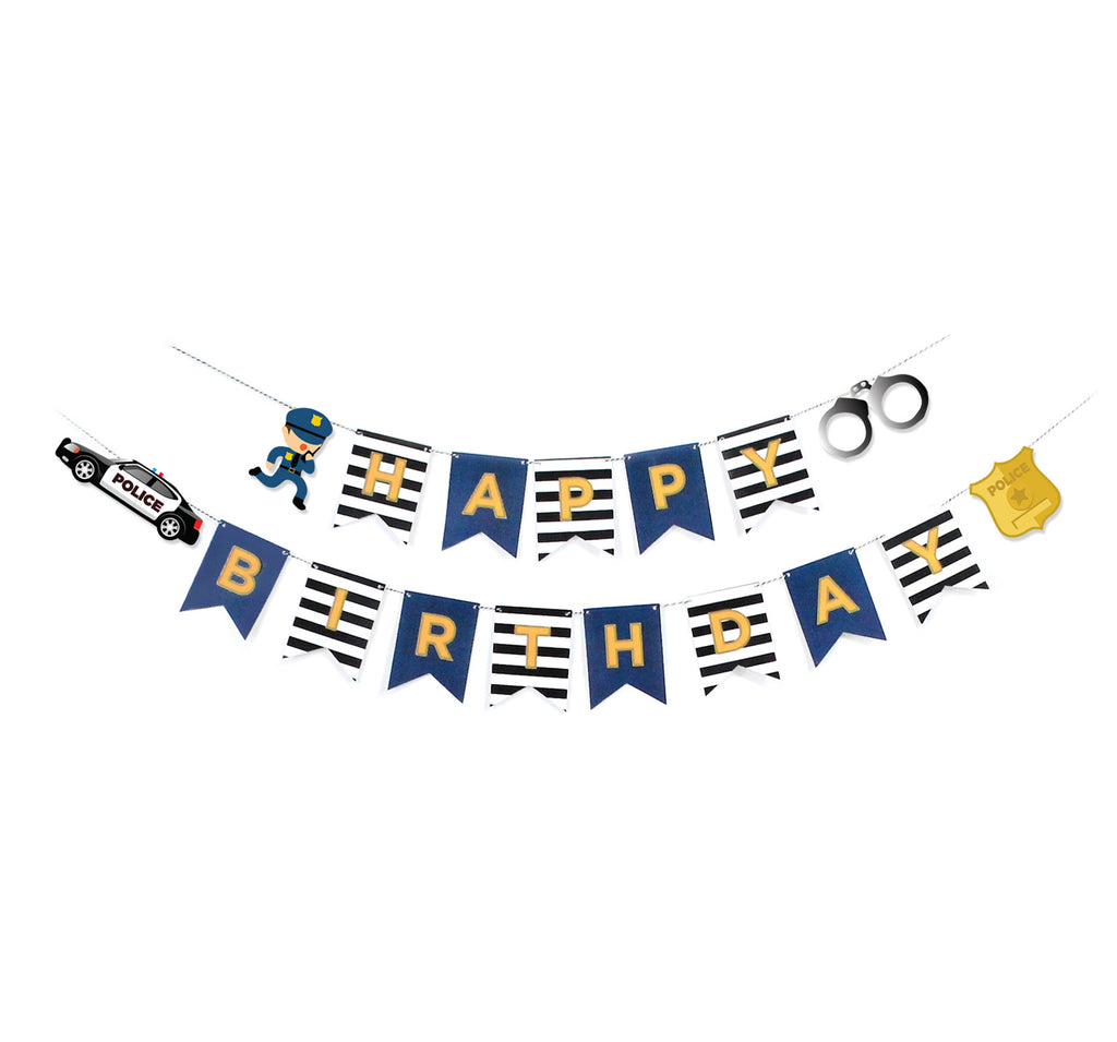 Police Birthday Banner | Police Birthday Party – Merrilulu