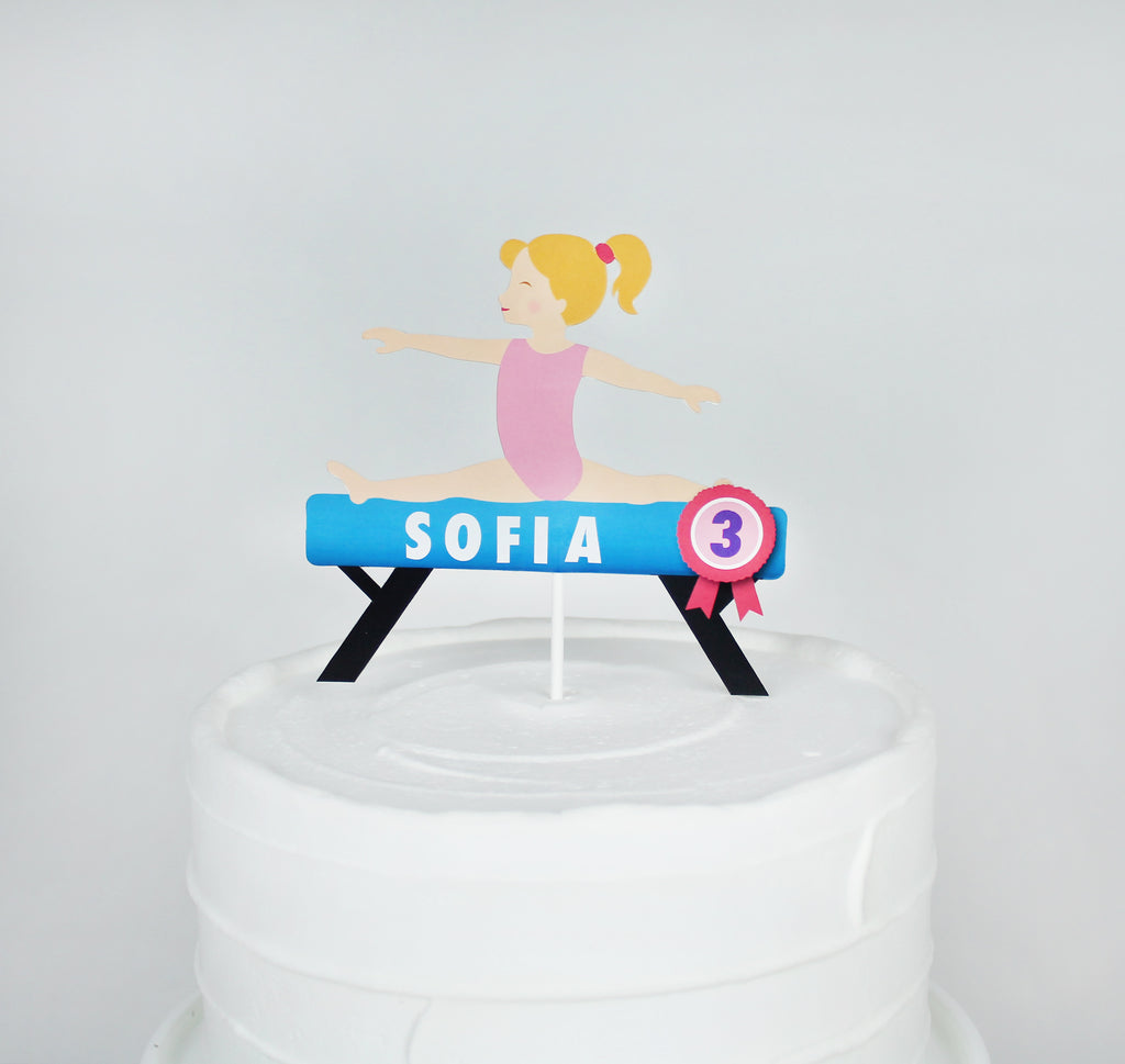 Gymnastics Name Cake Topper