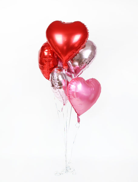 Love - Heart Foil Balloons, 6 ct