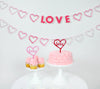 Love - Heart Acrylic Cake Topper in Pink Glitter