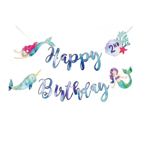 mermaid birthday banner