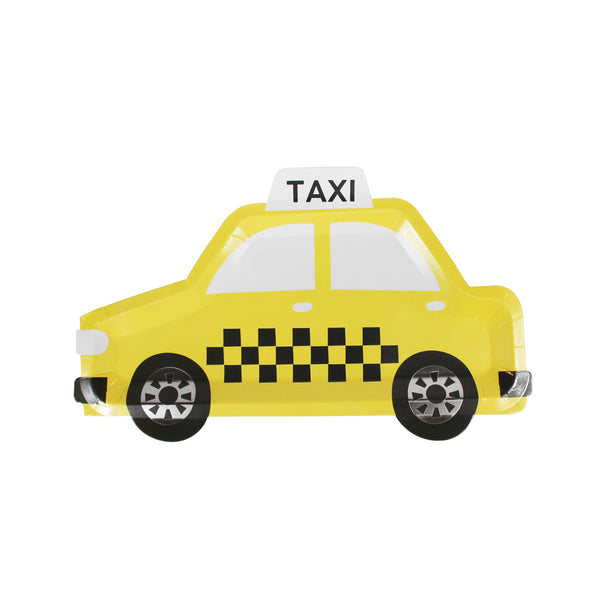 yellow taxi car paper plate
