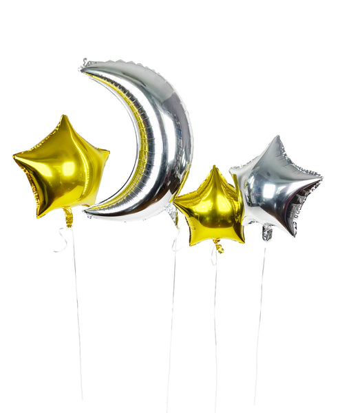 moon and star foil balloons