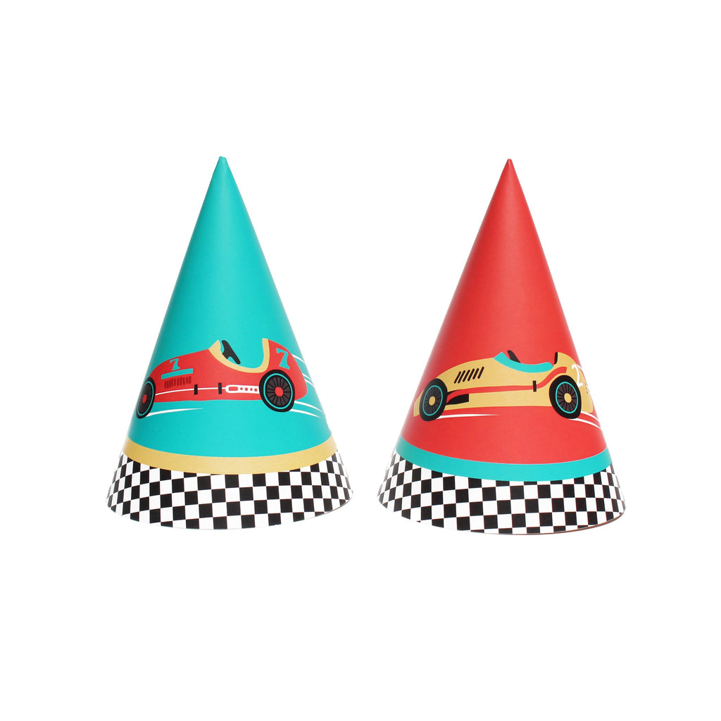 race car birthday party hats