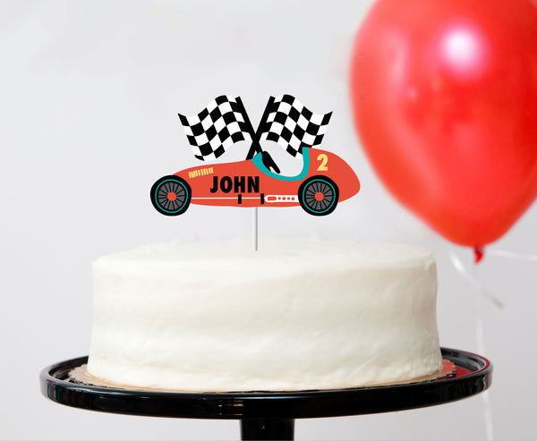 red race car cake topper